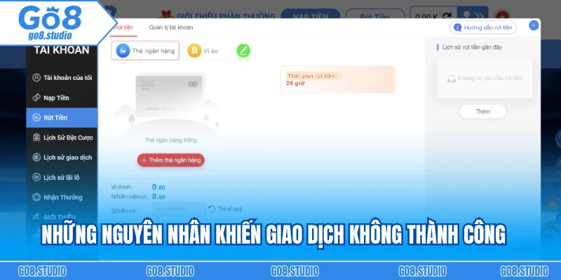 Những nguyên nhân khiến giao dịch không thành công